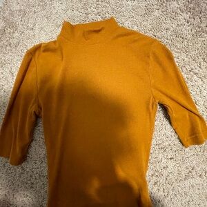 Yellow Mock Neck Top